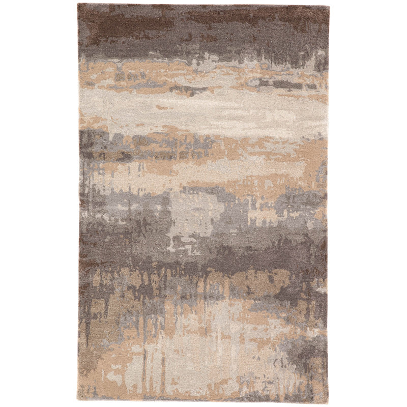 Ivy Bronx Fairmount Abstract HandTufted Gray/Tan Area Rug Wayfair